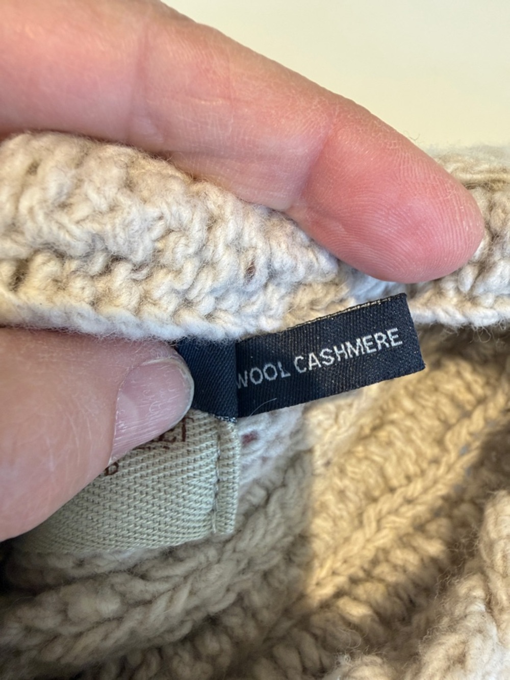 Cashmere Aran Sweater Market Cable Knit Turtleneck Sweater - Light Gray size med - Picture 10 of 12